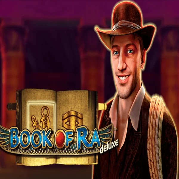 Book of Ra Deluxe slot visual from Novomatic available on betamocasino.org