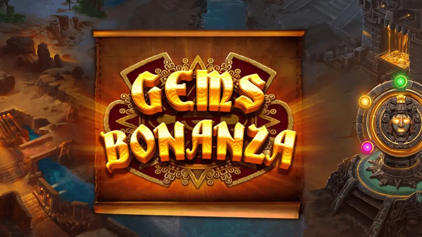Gems Bonanza slot logo by Pragmatic Play at Betamo Casino